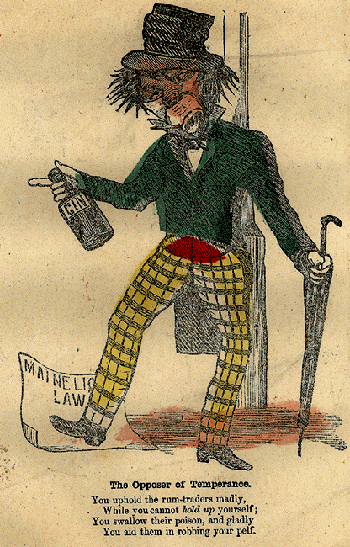 The Opposer of Temperance. Illustrated comic valentine. Philadelphia: ca. 1850s.