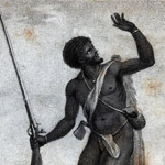“A Rebel Negro armed & on his guard,” in John Gabriel Stedman, Narrative of a Five Years’ Expedition Against the Revolted Negroes of Surinam (London, 1796).