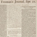 Letter of Cato and Petition by “the negroes who obtained freedom by the late act,” in Postscript to the Freeman’s Journal, September 21, 1781.