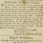 “Abolition of Slave Trade,” announcement of Boston blacks’ parade and meeting, in Columbian Centinel, July 14, 1808.